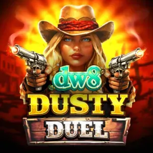 Interface do jogo de slot Dusty Duel com tema de faroeste